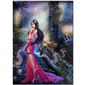 5d diy diamant schilderij Forest Oriental Vrouw mozaïek Cartoon 3d borduurwerk diamant ronde / vierkante stenen Fantasy Art