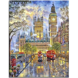 DIY 5D Diamond Embroidery Full Diamond Mosaic Picture Landscape London Square Round Resin Drill Diamond Painting Cross Stitch Kits