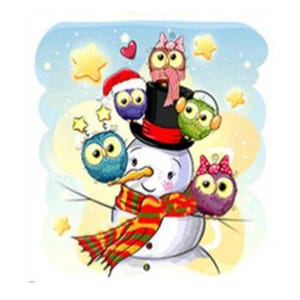 Pintura de diamante 5D Diy con dibujos de pingüinos, muñecos de nieve, búhos y unicornios, bordado de diamantes, venta de decoraciones navideñas