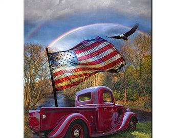 Diy Diamond Painting America Flag Car Full Drill Complete Kit Crystal Mosaic Bead Picture 5D diamond Embroidery Landscape