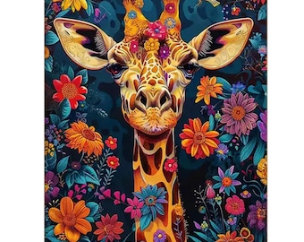 Giraff Daisy 5D diamantmålningskit, fullborrning mosaik