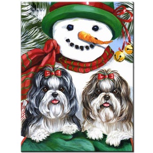 5D Diy Diamond Painting Snowman Resin Rhinestones Picture Diamond Embroidery Pet Dog Full Mosaic Christmas Decoration