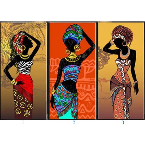 5D full Round Square Diamond Painting African woman DIY Diamond Embroidery  Magic Cube Cross Stitch crafts Mosaic home Decor