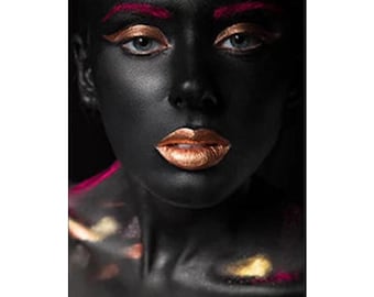 Retrato de mujer africana, pintura de diamantes DIY, bordado de diamantes de imitación