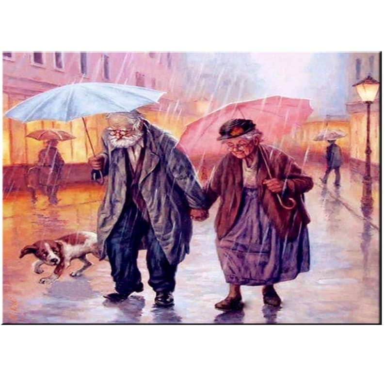 Diy 5d Diamond Painting Cross Stitch Cartoon Diamond Mosaic Pictures Old Couple Diamond Embroidery Diamond Paintings