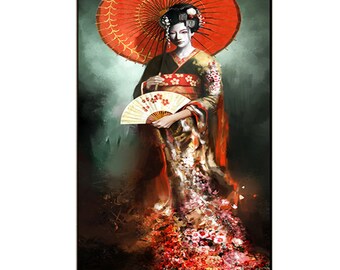 5D cross stitches Japanese kimono woman full drill diamond painting Character Embroidery Geisha Home Decor Mosaic large