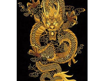 Golden Dragon Diamond Painting Kit, DIY Embroidery Cross Stitch