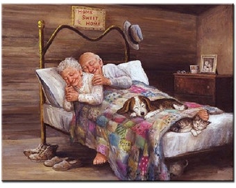 Diamond Embroidery sleeping Old Couple Handmade Mosaic Diy Diamond Painting Cross Stitch Pattern Full Drill Home Decor