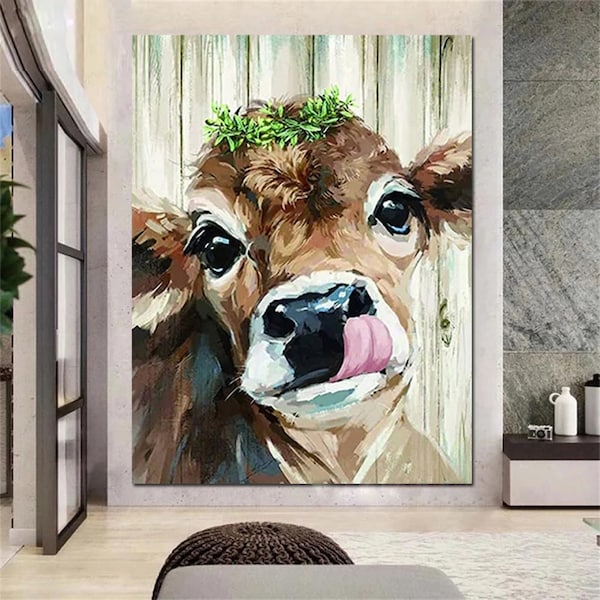 Cow Portrait Diamond Rhinestone Painting Animal New Arrival 5D Full Diamond Embroidery Tools Picture Mosaic Wall Art