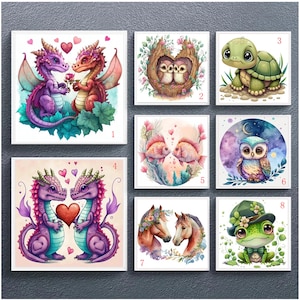 5D DIY Diamond Painting Cartoon Animal Kit Full Drill Home Decoration Art Craft Owl Turtle dragon Dog Mosaic Rhinestones