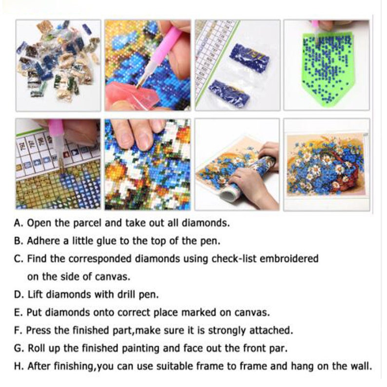 Square Embroidery Diy 5D Diamond Painting Cross Stitch Etsy