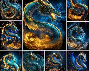 5D Diamond Painting Wizard and Angry Dragon Kit