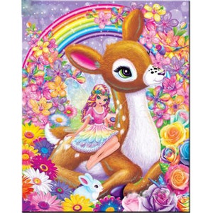 5d diy diamond Painting Rainbow Deer Cartoon Girl Flowers embroidery sale home decor accessories 5d Full mosaic Resin rhinestones
