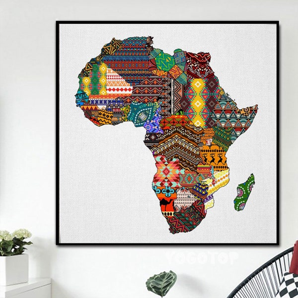 Africa Map diy Diamond Painting Full Drill mosaic diamond embroidery Pictures With Rhinestones African Art Handmade Decor