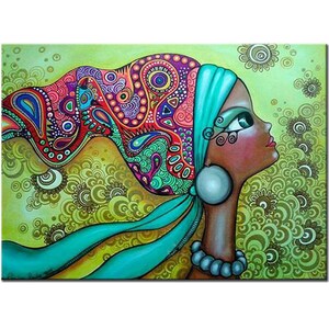 Full Square Round Resin Drill Diamond Painting Full Display cartoon African girl Picture Of Rhinestones Diamond Embroidery Sale Home Decor