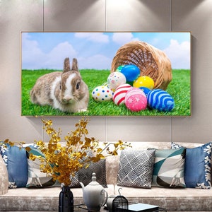 Easter Egg Bunny Goblin 50*40CM(Canvas) Full Round Drill Diamond Painting