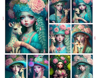 Diamond Painting Fantasy Cartoon Big Eyes Flower Girls Full Diamond Mosaic Art DIY Embroidery Home Decor New Collection
