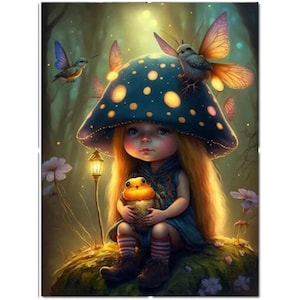 Beautiful Forest Elf 5d Full Drill Diamond Painting New Cartoon Pretty Cute Fantasy Girl Art Mosaic Home Decor