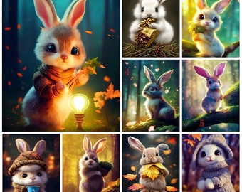 5D Diamond Painting Animal Rabbit Full Diamond Embroidery New Portraits Cross Stitch Kits Rhinestone Art Pictures Decor