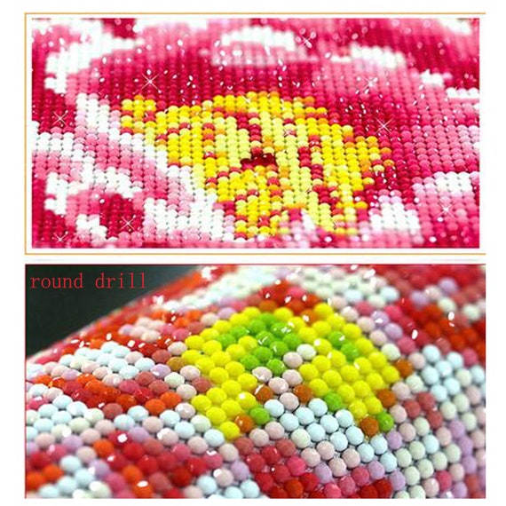 Kitquiver Diamond Painting Fiore Pittura a Mosaico di Diamanti 30x40cm Decorazione con Diamanti Kit Completo Arte con Artigianato 5d DIY Gemme Punto Croce Ricamo per Bambini Adulti