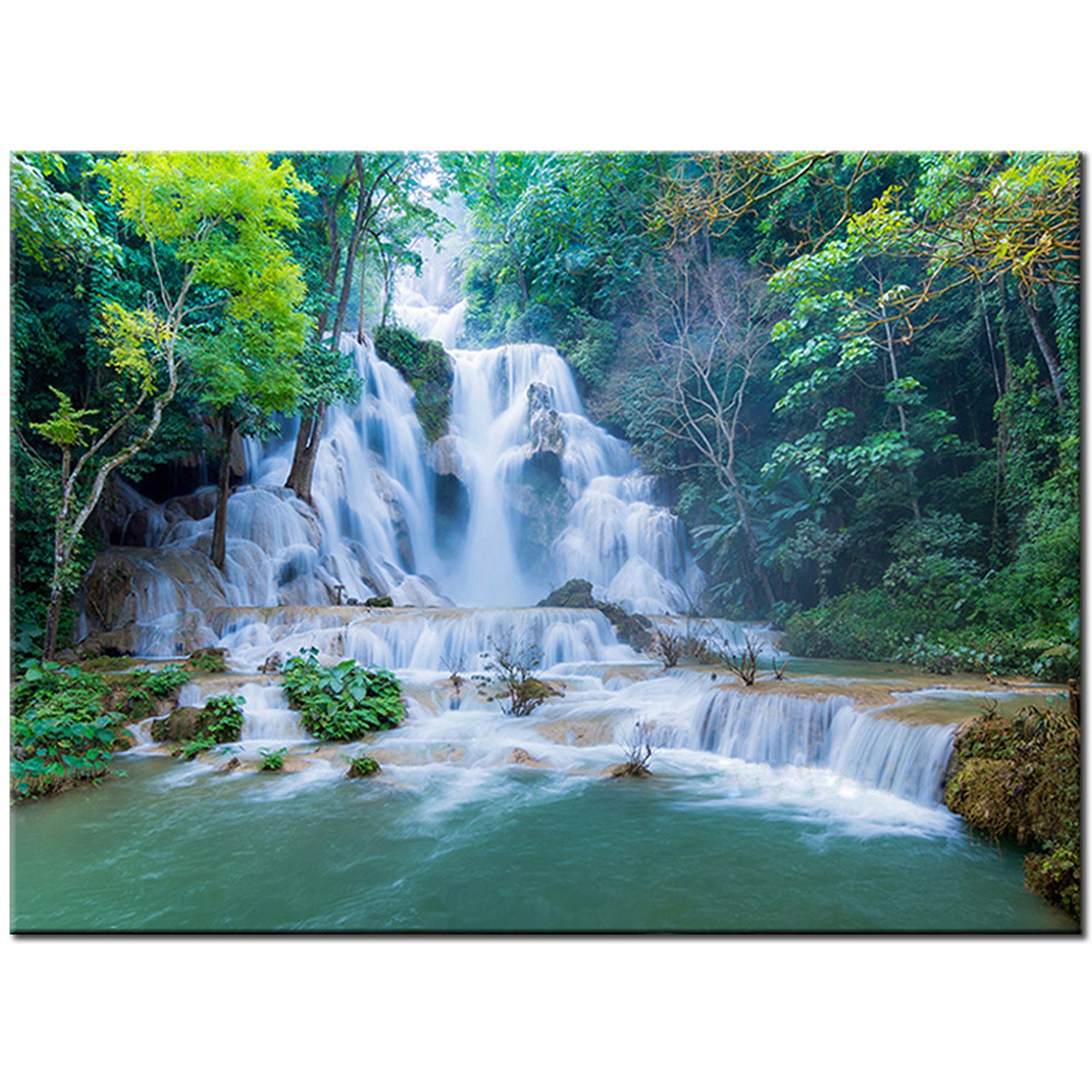 Diamond Puzzle Peaceful Waterfall 5 Panels D DIY Diamond Painting Full  Square/Round landscape Diamond Embroidery Mosaic art