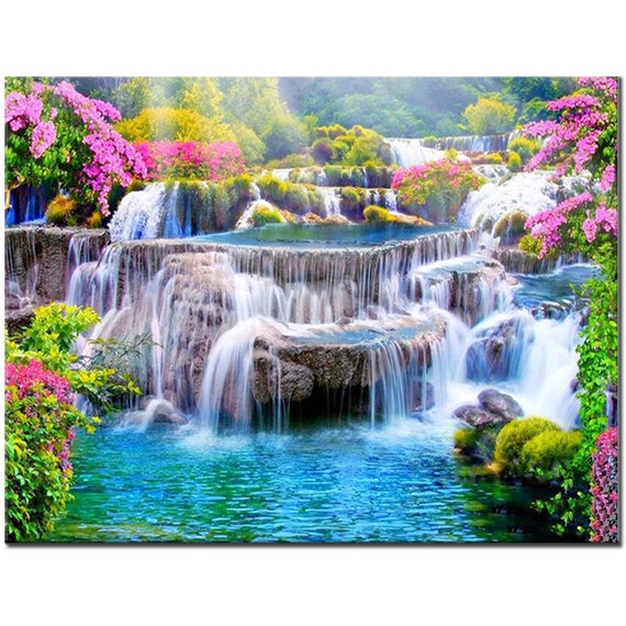  Wenpeef Diamond Painting Waterfall Landscape Diamond Art Kits  80x220cm 5D DIY Full Drill Paint by Number for Adults Arts and Crafts Cross  Stitch Large Canvas Wall Art Home Decorations 32x88in W-9363