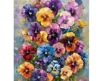 Diy Art Full Drill Diamond Painting " Color Flower " Home Mosaic Decor