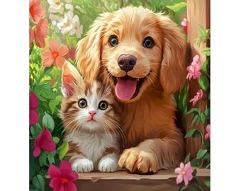 Dog Cat Full Drill Diy Diamond Painting Cross Stitch Handmade