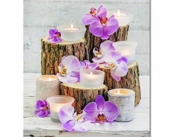 Diamond Painting Orchid candle 5D DIY Diamond Embroidery Sale Flower Cross Stitch Kit Rhinestones Pictures Handicrafts