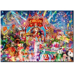 Diy Diamond Peinture 5D Cirque de Noël Diamant Broderie Vente Animaux Mosaïque Strass Image Handmade Gift cartoon