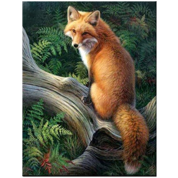 Needlework DIY Diamond Painting Cross Stitch Animal Fox Diamond