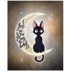 New Product 3d diy diamond painting Cat Moon full round/square resin diamond embroidery,cross stitch,Cartoon