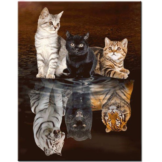 Night Cat Full Drill DIY 5D Diamond Painting Embroidery Cross Stitch Kit UK