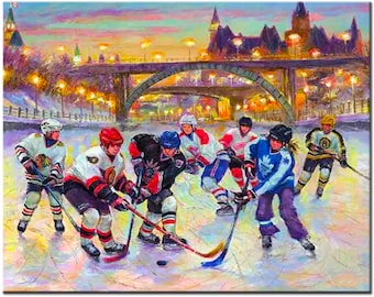 Diy 5D Diamond Painting Hockey Bridge Country Full Drill Sports Diamond Embroidery Rhinestone Mosaic New Year's Gift