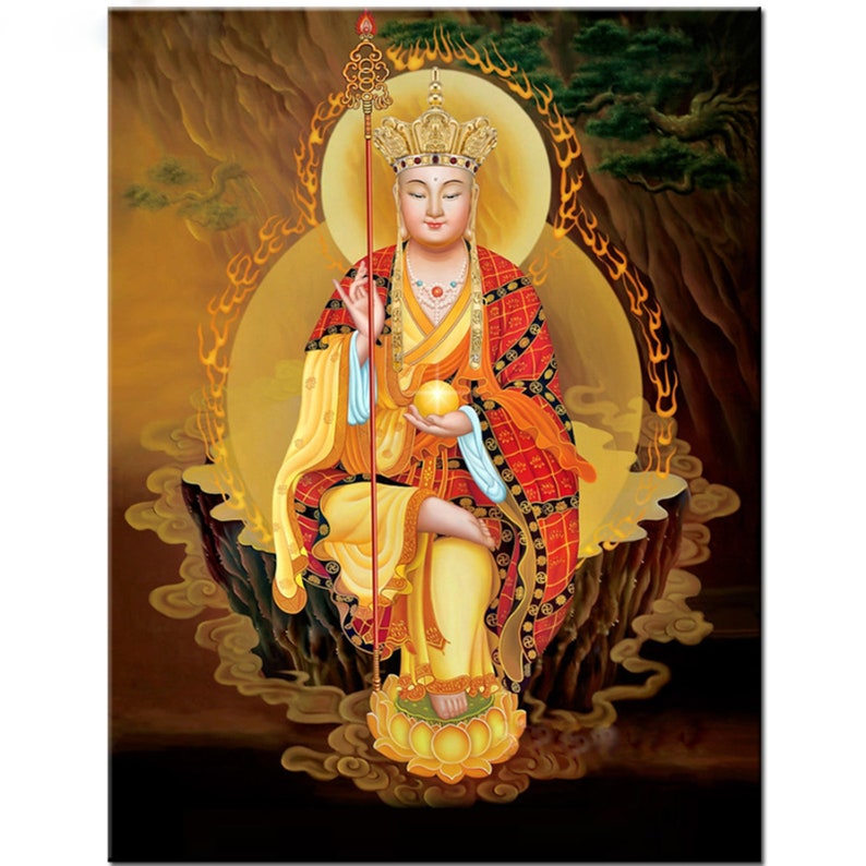 Ksitigarbha Bodhisattva full drill diy Diamond Painting Cross Stitch religion art buddha Mosaic 5D Diamond Embroidery image 1