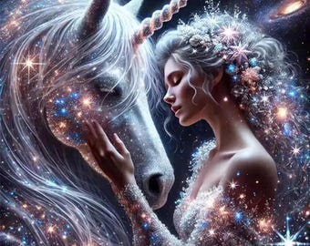 Unicorn Fairy Diamond Painting Kit, Full Drill Mosaic Art