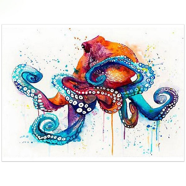 Octopus Diamond Embroidery Cartoon Animals Picture Of Rhinestones Full Round/Square Diamond Painting Cross Stitch Mosaic