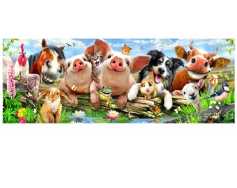 Diy Diamond Painting Cross Stitch animal farm pig family Home Decor 'Square' and 'Round' Mosaic Pattern Full Diamond Bordado