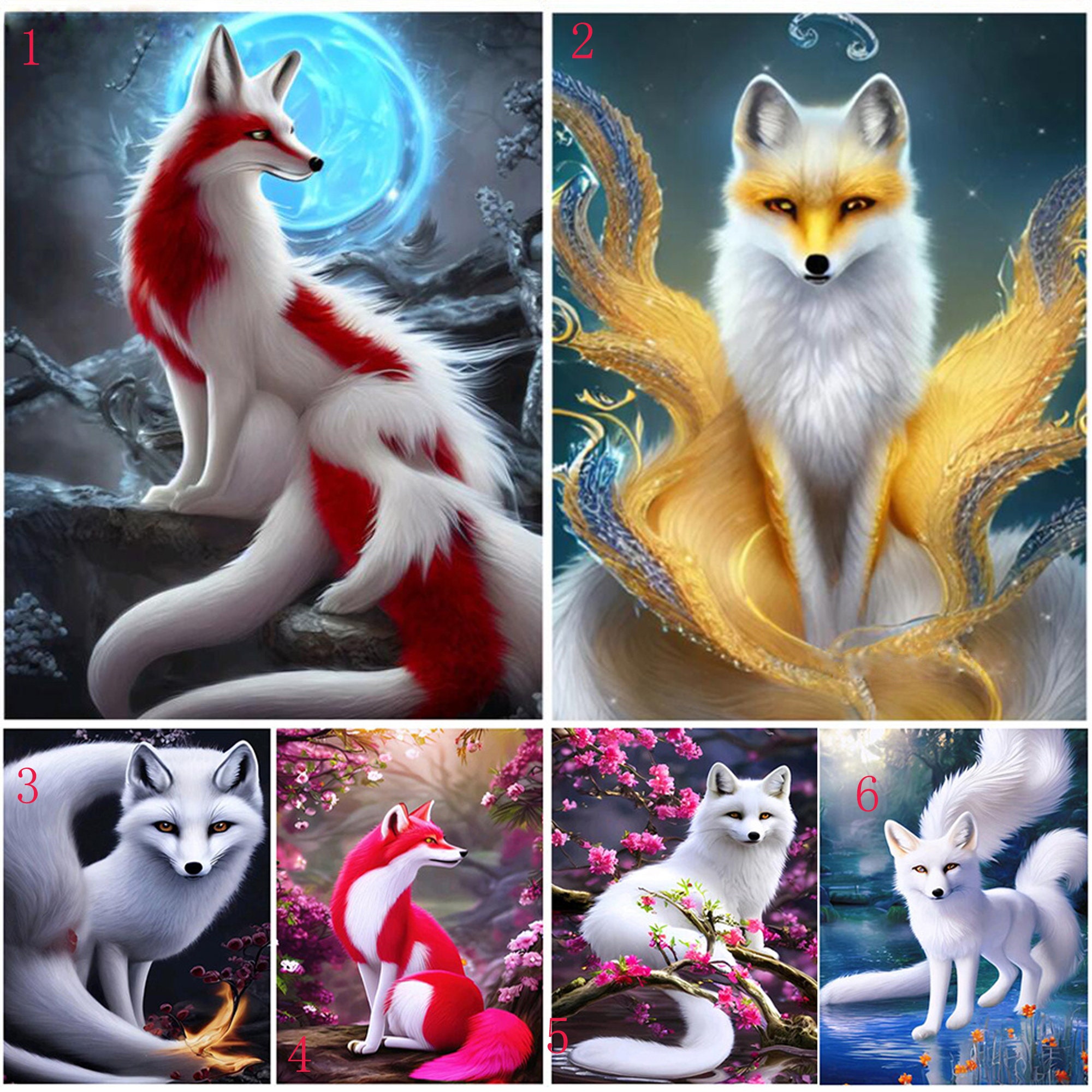 Diamond Painting Sad Fox Cute Design Embroidery Wall Decoration Display  Portrait