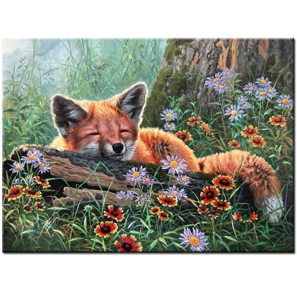 5d DIY Diamond Painting Fox Animal 3d Mosaic 5D Diamond Embroidery Full Resin Rhinestones Pattern,Home Decor