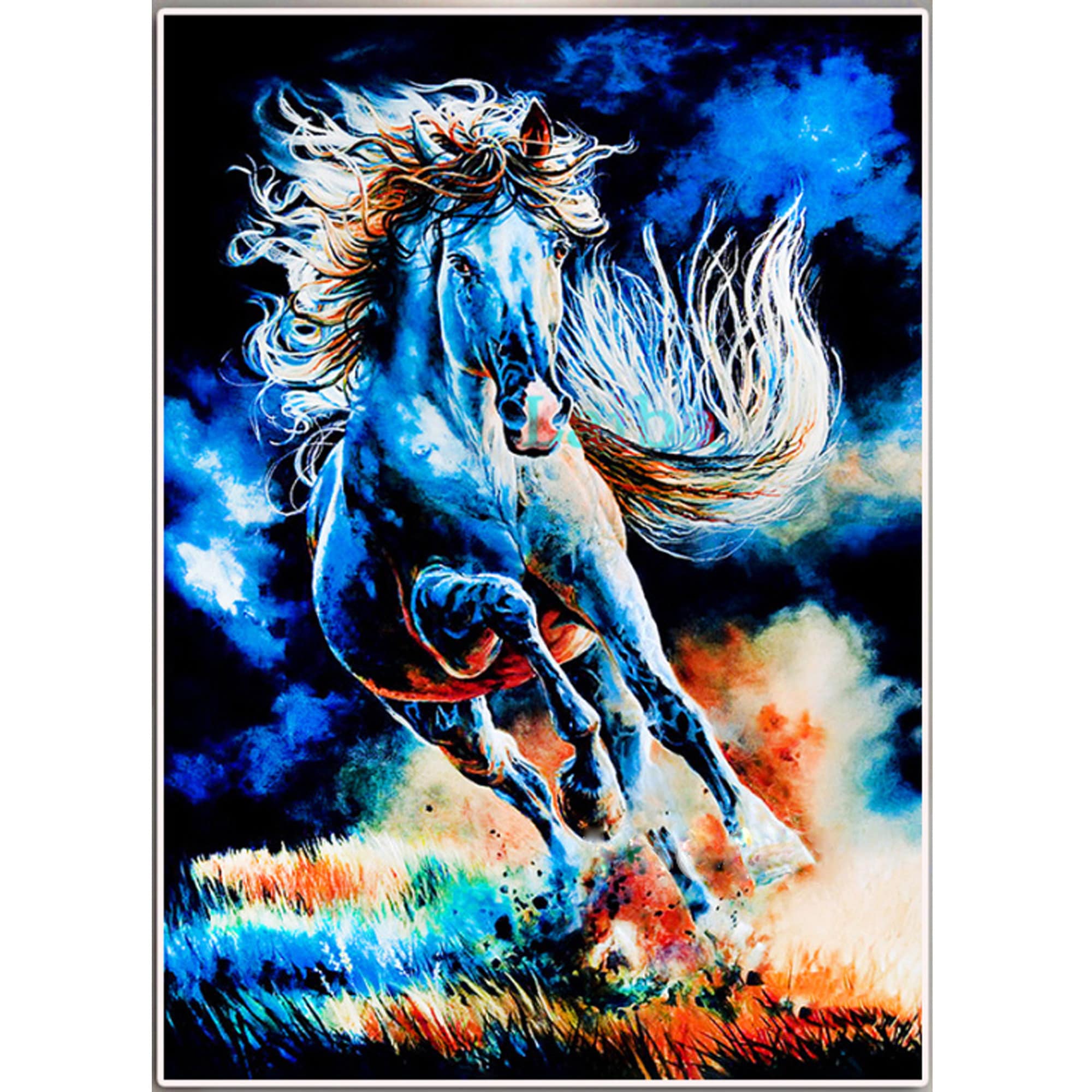 5D pintura de diamantes caballo azul cuadrado completo / punto de cruz  redondo mosaico de diamante diy bordado animal pared Rompecabezas de  decoración -  México