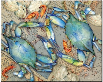 Full Square/Round Drill 5D DIY Diamond Painting Blue Crab World Map picture diamond Embroidery mosaic rhinestone Decor