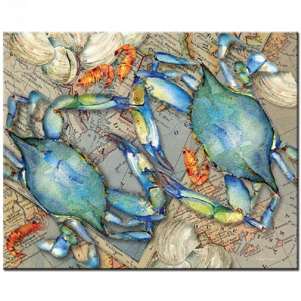 Full Square/Round Drill 5D DIY Diamond Painting Blue Crab World Map picture diamond Embroidery mosaic rhinestone Decor