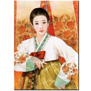 DIY 5D Diamond Painting Kit korean girl painting Traditional clothing Full Drill 3D Embroidery Art Craft Home Decor