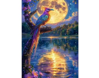 Zestaw do malowania diamentami: mozaika Phoenix, żywica pełnowiertnicza (DIY)