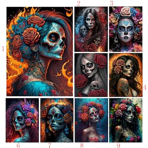 Gothic Skull Woman Diamond Painting New 5D DIY Diamond Embroidery Full Drill Cross Stitch Halloween Gift Sale Wall Decor