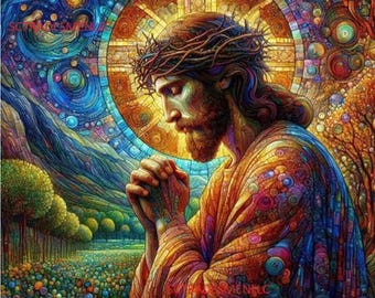 Diamant Malerei Set: Jesus Religion, Vollbohrer Resin Art