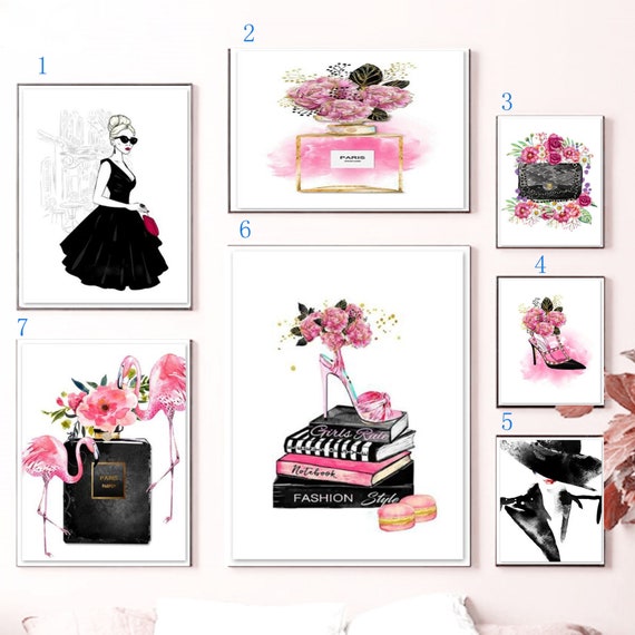 Perfume Flower Book High Heels Bag Girl Wall Art Diy Diamond 