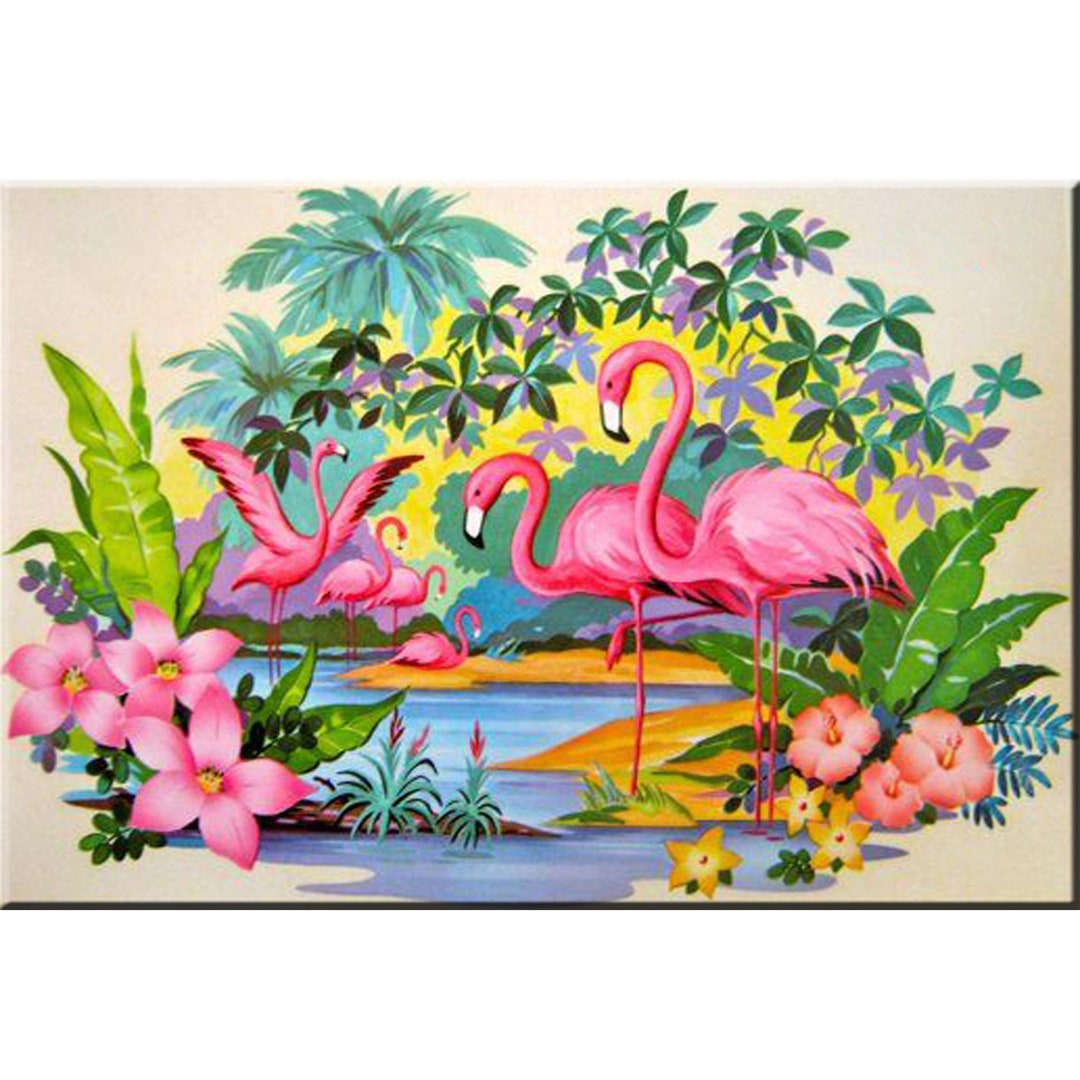 5D Diamond Mosaic Flamingo Pattern Sticker Full Square Diamond ...