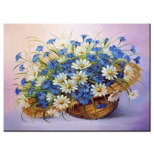 Pintura de diamante DIY com strass em resina, margarida, decoração para casa, quadro completo, pintura de diamante redonda 5D, padrão de ponto cruz, bordado de diamante.